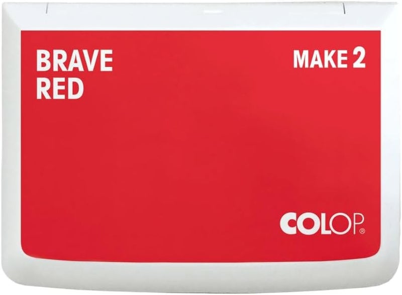 Colop Make Series, Ink Stamp Pads, with Non-Toxic Premium Ink, Water-Based Acid-Free (Brave Red, Make 2-2-3/4" x 4-1/4") - Image 1